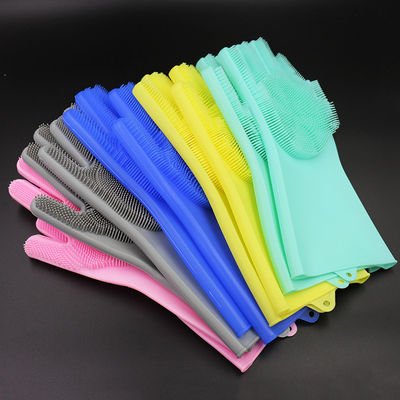 Handschoenen van de de Schotelwas van het keuken de Veelkleurige Silicone, Handschoenen van de het Siliconehand van Eco de Vriendschappelijke